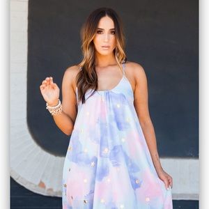 Rolling Rack Pastel Maxi Dress w/gold stars
